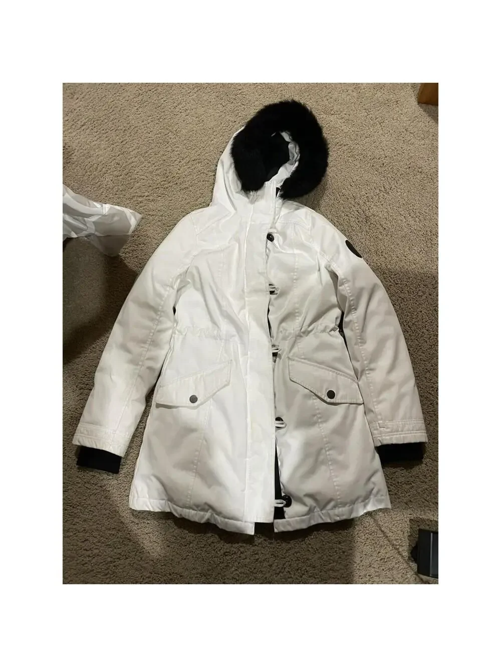 Women's UGG White ADIRONDACK PUFFER DOWN TOSCANA HOODED PARKA X SMALL XS jacket